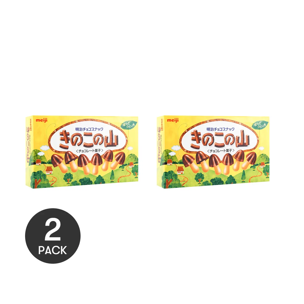 MEIJI Japanese Mushroom Chocolate Cookies 2 Pack - 74g Each