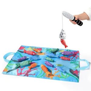 Early Learning Fishing Toy Set, Foldable Play Mat with Storage Bag, Toddler Pretend Play, Perfect Gift for Boys and Girls, Fishing Playset, Halloween Thanksgiving Day
