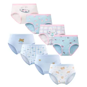 8Pcs Girls Triangle Briefs, Cute Print Kids Sport Panties, Comfy Breathable Children's Underpants
