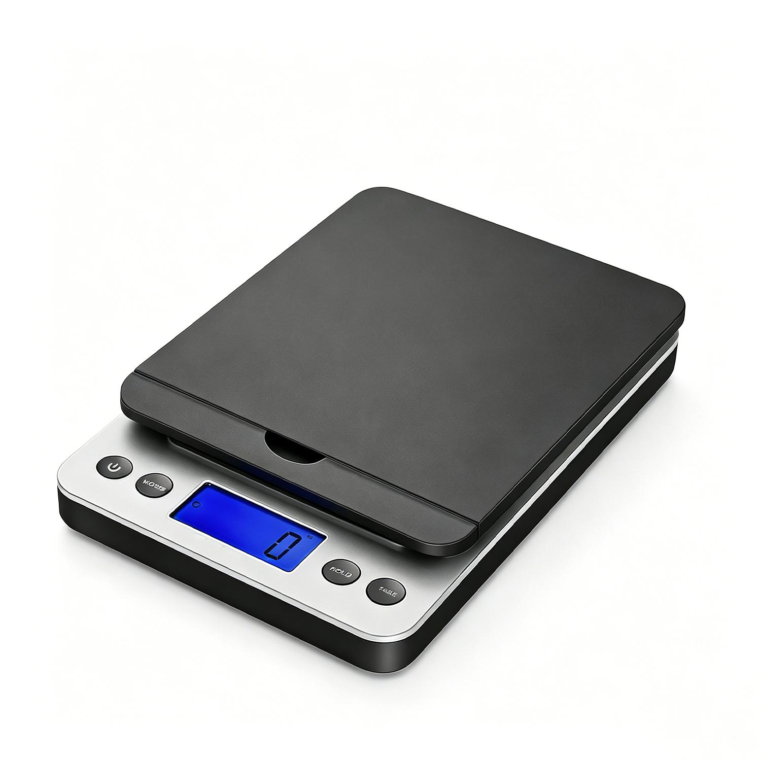 40kg/5g 86lb/0.1oz High Accuracy Digital Shipping Scale, Postal Postage Scale with Flip up Holder & Hold/Tear Function, Package Scale for Small Business & Mails, Battery & AC Adapter Supported
