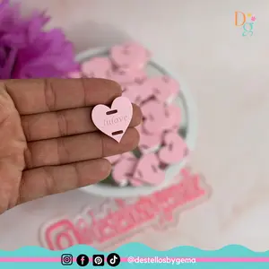 Custom Heart-Shaped Acrylic Charms (1" - 1.5")