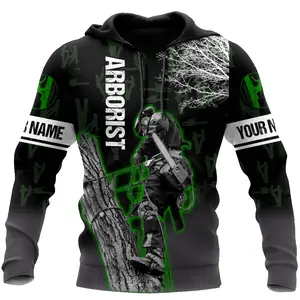 Proud Arborist 3D All Over Print Hoodie – Tree Worker Graphic Pullover, Gift for Arborists & Nature Lovers