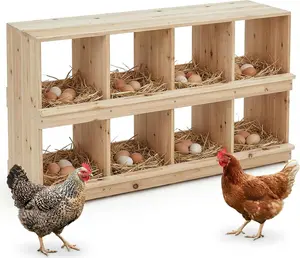 Wooden Chicken Nesting Box for Poultry Heavy Duty Coop Versatile Use Wood Nesting Boxes for Hens Easy to Assemble Compartments Laying Eggs Nest Box for Chickens, Hens, Ducks