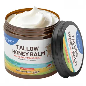Beef Tallow for Skin - 100% Grass Fed - Whipped Tallow and Honey Balm，Moisturizer Cream for Face & Body -Natural Organic Formula for Dry & Sensitive Skin (Citrus Breeze)