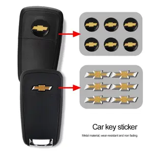 5/10Pcs 14mm 18mm Car Emblem Aluminium Remote Key Stickers Badge Decal Decoration Auto Accessories For Chevrolet Corvette Montana TrailBlazer Silverado Traverse Camaro Suburban Equinox Bolt Cruze Malibu Colorado Trax SS Spark Captiva Onix Spin Impala
