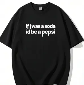 If I Was A Soda I’d Be A Blue Red Soda Vintage Graphic Tee Soda Lover Meme T-Shirt Oversized Streetwear Unisex Heavy Cotton Everyday Top