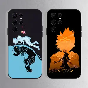 Transparent straight edge case Kingdom Hearts Game Phone Case For Samsung S25,S24 Ultra,S20,S30 plus,S22 plus,S23,S30 Ultra 5G Silicone  Shell
