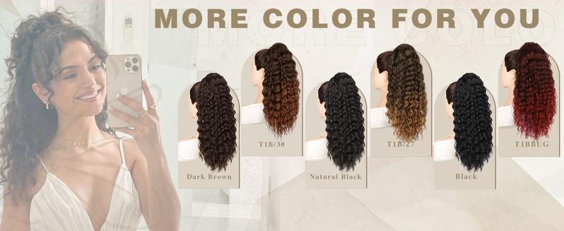 AISI HAIR Drawstring Ponytail Extension for Black Women Synthetic Clip in Ponytail Extension Long Curly Wavy Hairpieces for Daily Use Wavy AISI HAIR Drawstring Ponytail Extension for Black Women Synthetic Clip in Ponytail Extension Long Curly Wavy Hairpieces for Daily Use Wavy