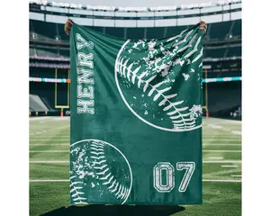 Personalized Sports Team Blanket: Custom Name & Custome Number (Leave Me Message), Football Blanket, Volleyball Blanket, Soccer Blanket, Baseketball Blanket, Baseball Blanket, Best Gift Idea for Him, Customized Gift