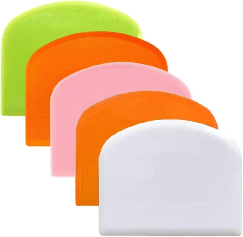 5 Pcs Pan Scraper, Food Scraper, Scraper Tool Kitchen, Dish Scraper, No Scratches, Suitable for Dough Cutting, Pastry Baking, Cleaning Pots and Dishes, Etc