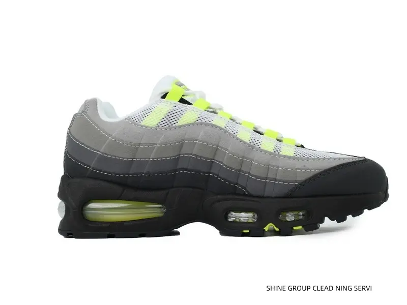Men Gradient Grey Neon Yellow Air Cushion Sneakers Breathable Mesh Upper Layered Suede Casual Running Shoes Non Slip Outdoor Athletic Trainers#runningshoes #cushionsneakers