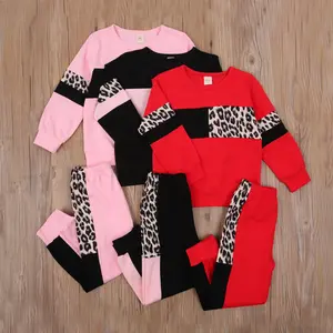 Toddler Baby Girl Leopard Pullover Sweatshirts+Long Pants Trousers 2PCS Outfits Set Kids Autumn Winter Clothes