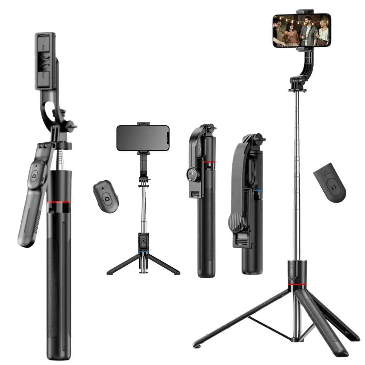 360-Degree Rotatable 2-in-1 Folding Selfie Stick with Remote - Adjustable Telescoping Mobile Phone Tripod Stand, Portable Floor/Desktop Holder Mount, Universal for iPhone 17-14 Plus Pro Max, Samsung Smartphones, Ideal Gift for Loved Ones