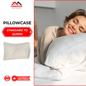 Collection Pillowcase 100% Cotton Breathable Wrinkle Resistant Standard White Bedding Accessories Soft & Hypoallergenic