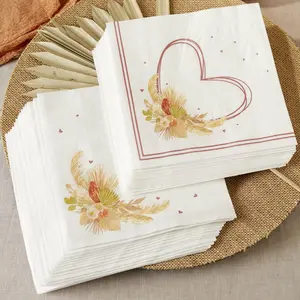 Kate Aspen Boho Decorative 2 Ply Paper Napkins - Set of 120-6.5 Inch Durable Disposable Serveware for Wedding, Bridal Shower, Engagement & Anniversary Party (Bulk)