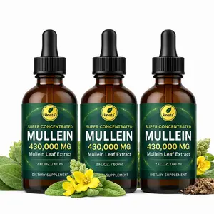 Mullein Leaf Extract Drops 430,000mg Super Strength | Herbal Lung Cleanse & Respiratory Support | 60ml Liquid Supplement