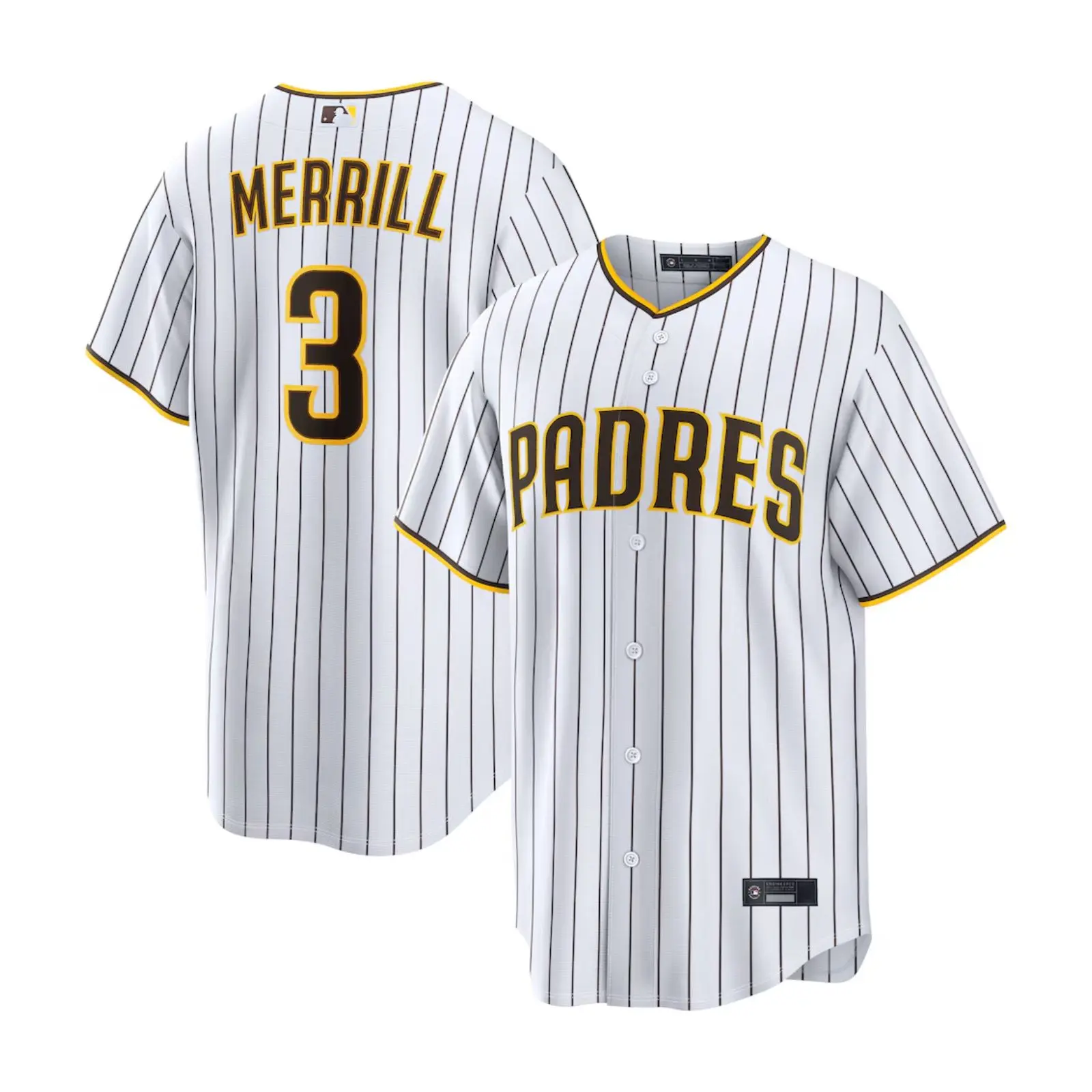 Men's 3 Merrill White Baseball Jersey