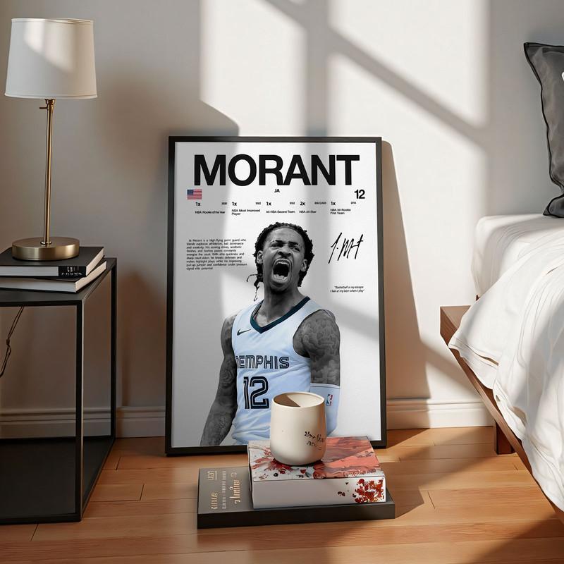 Luka Doncic, Tatum, SGA, Flagg, Morant, Wembanyama Canvas Print Posters, Rising Stars, Autographed Player Career Posters, Home Decor