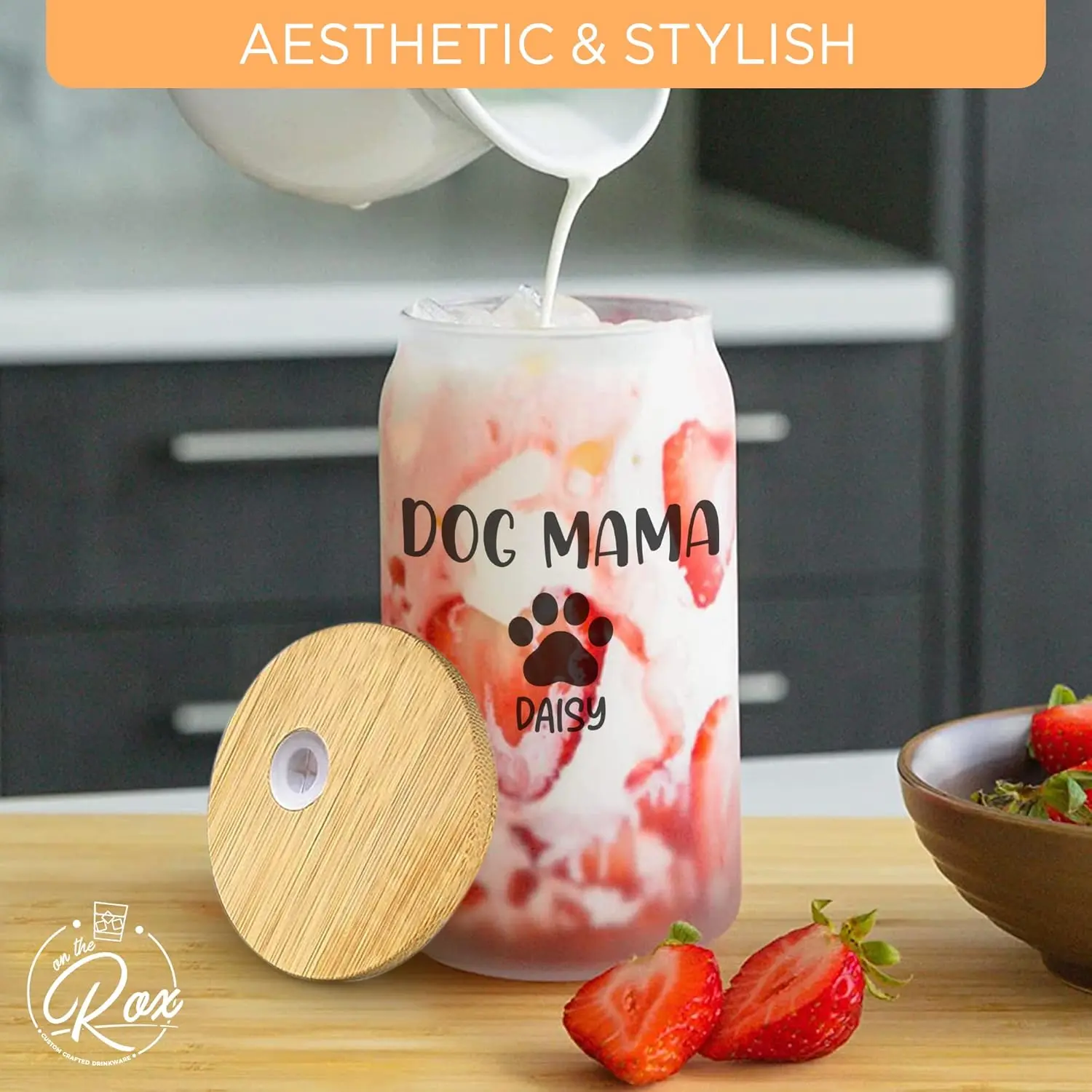 Personalized Dog Mom Gifts For Women - Custom 16oz Frosted Beer Can Glass With Dog Names - Dog Mom Gifts for Mother’s Day, Birthday Gift for Fur Mama - 1PC With Bamboo Lid And Straw