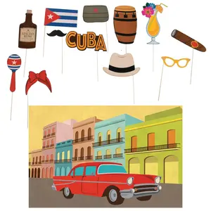 Cuban Party Photo Booth Kit - 15 Pc.