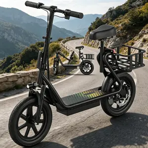 48V 22.5Ah Battery Electric Scooter – 22MPH Max, 21-27 Miles Range, Rear Storage Basket for Extra Convenience