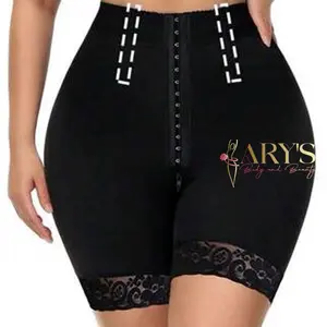 ARY'S Butt Lifting Babe's Shorts with Sewing High Waist Mid Leg Length 2 Front Rods 3 Rows of Hooks for Shaping Lower Abdomen and Defining Waist Hips