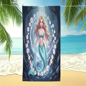 Underwater Pearl & Coral Mermaid Beach Towel, Soft, Non-irritating & Easy to Care for, Perfect for Stunning Beach Vacation Photos, Top Summer Vibes Gift for Girlfriend & Besties