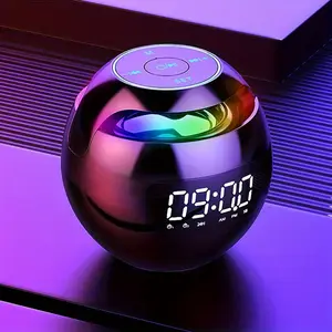 Compact Wireless Speaker with Motion Sensor, Colorful Ambience Light & Clock Alarm - Perfect for Home or Outdoors Audio Bluetooth