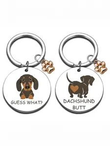Dog keychain gift, rose gold dog paw keychain, dachshund dog paw keychain