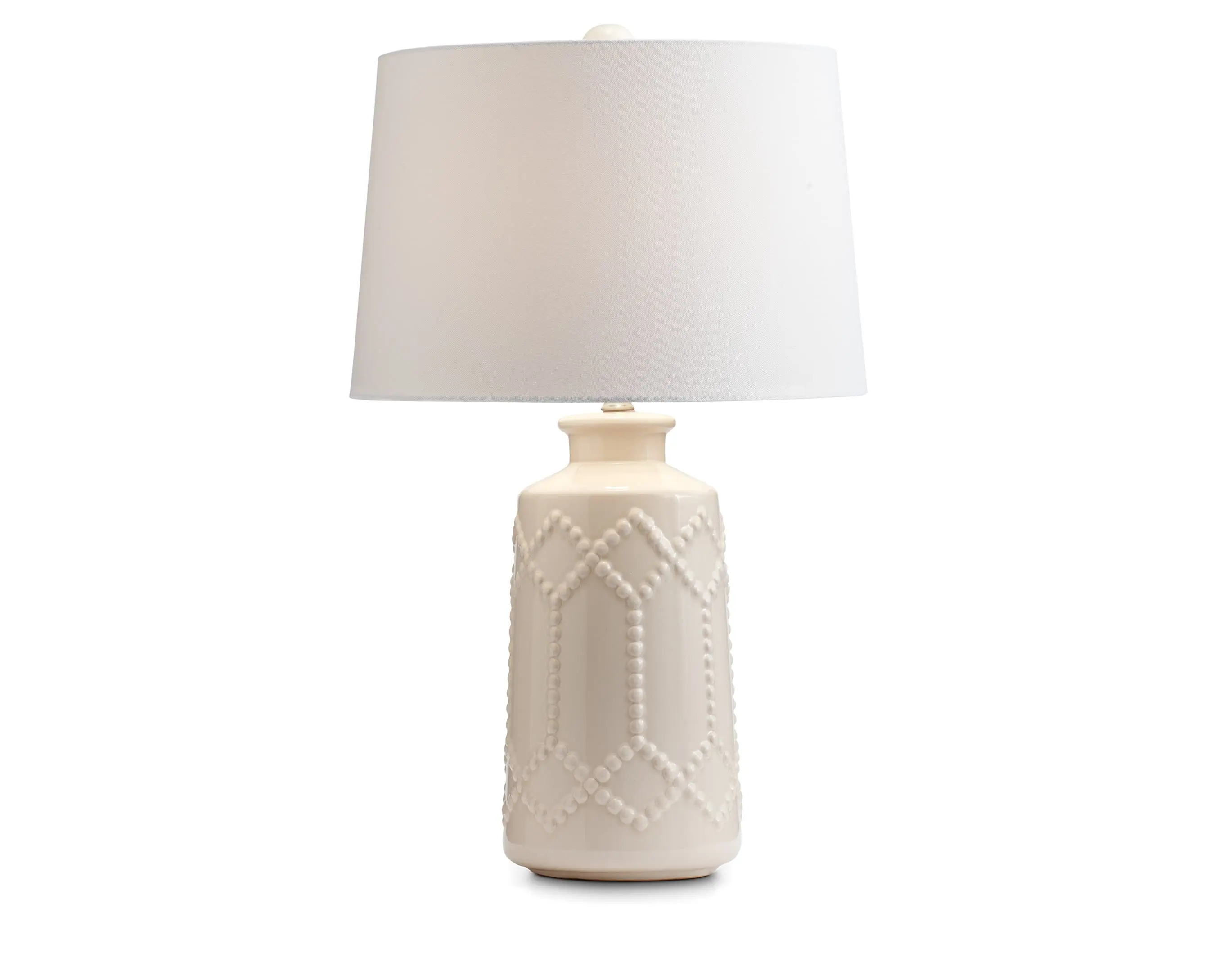 Dotty Off-White Ceramic Table Lamp, Home Décor, Bedroom Living Room Office