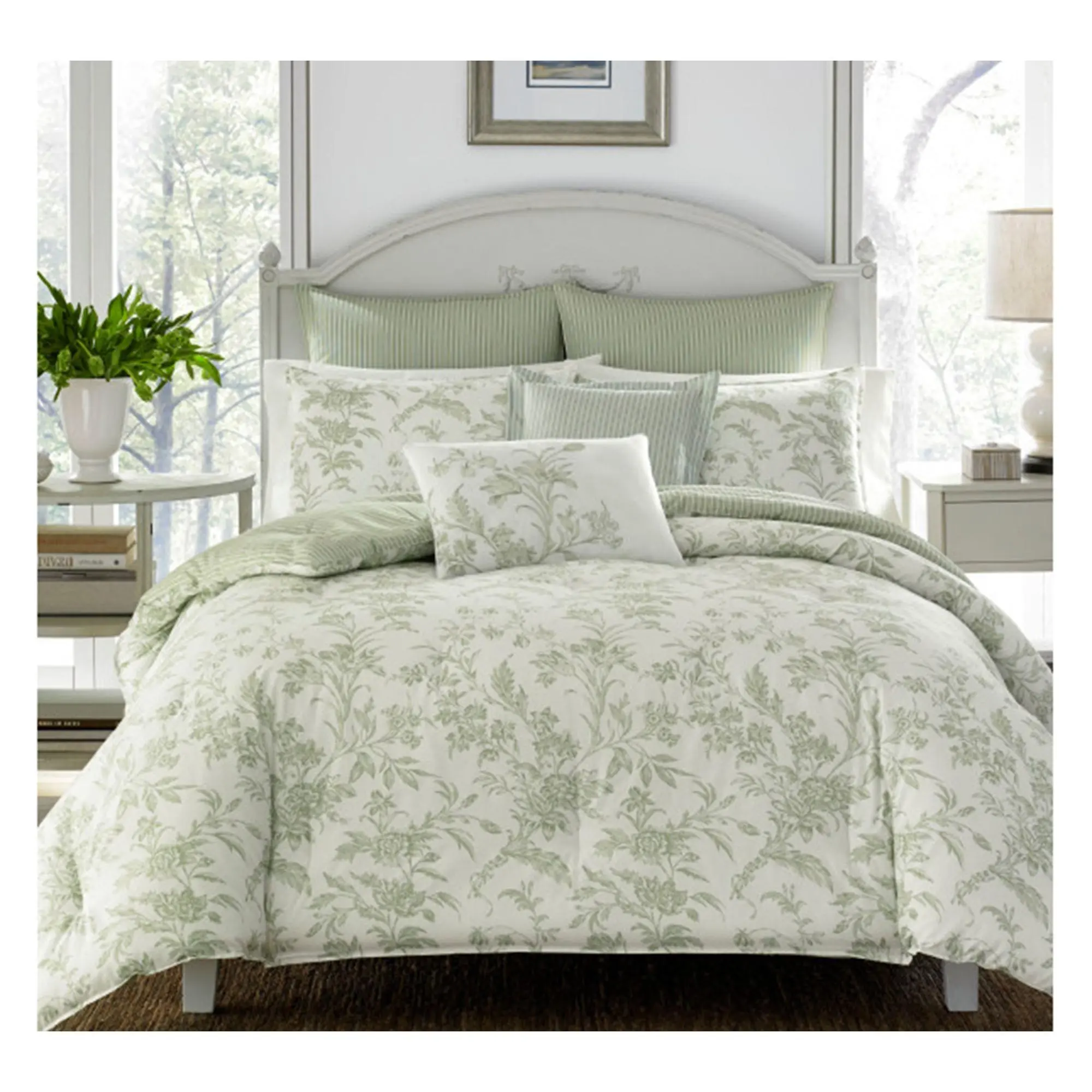 Laura Ashley Natalie - Green Full/Queen Duvet Cover Multi Piec