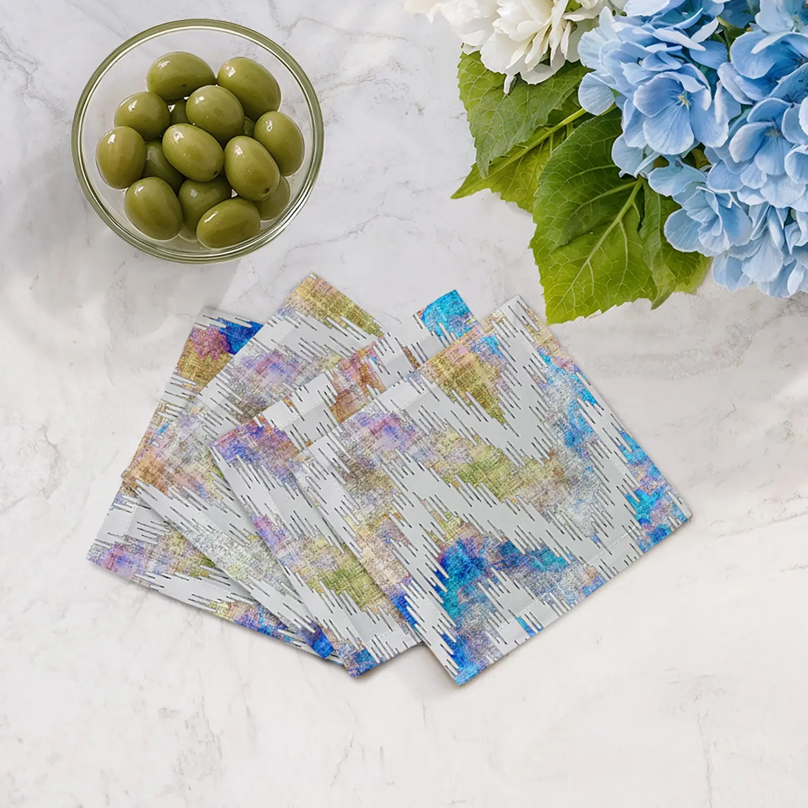 Chevron Cotton Sateen Cocktail Napkins