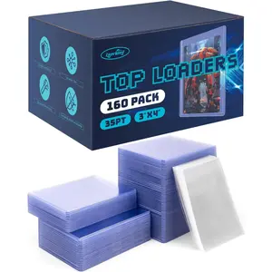 Lzerking Top Loaders for Cards 320ct, 35PT Card Saver 160 Top Loader and 160 Penny Sleeves for Trading Cards Protectors Hard Plastic 3" x 4" Trading Cards Protectors for Baseball Sports Card Sleeves