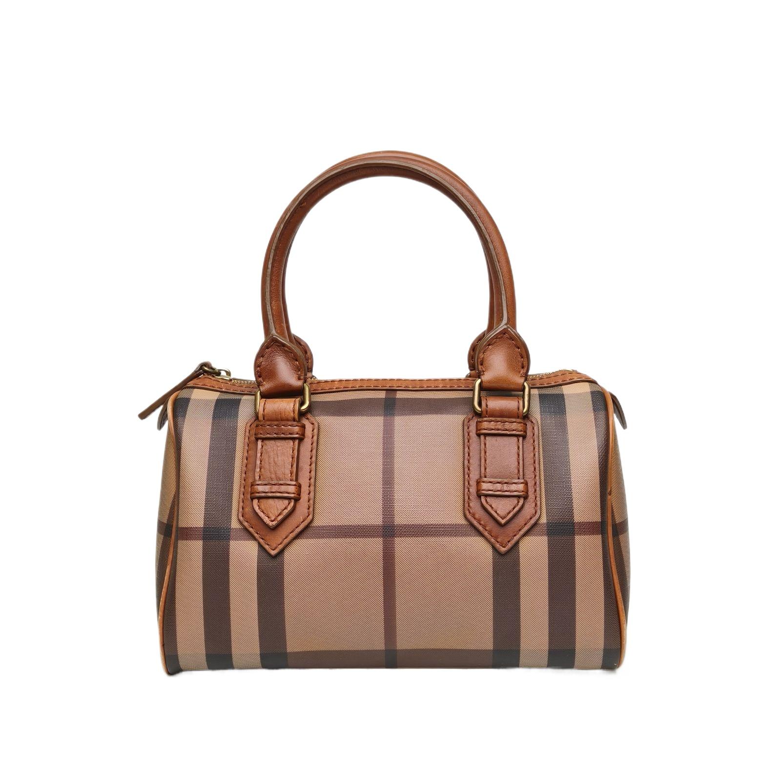 Pre-owned BURBERRY PVC Tote Bags check checked Boston handbag