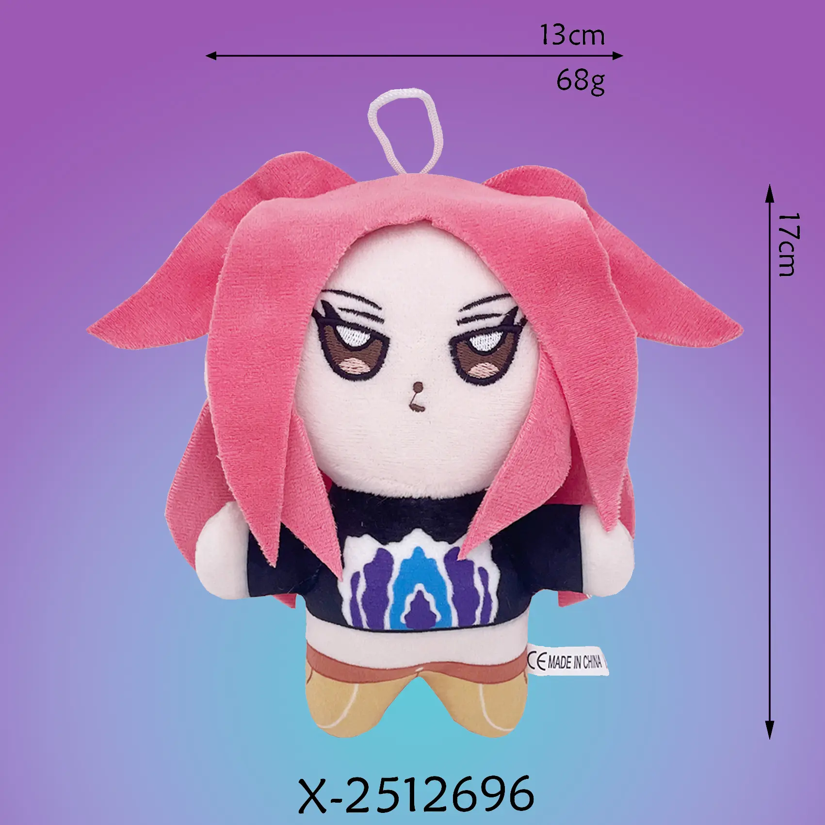 Q version pink hair black clothes