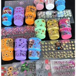 50pcs Cartoon 3oz Mini Cup UVDTF Stickers for DIY Craft Only Stickers No Cups
