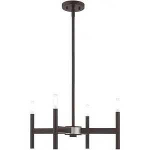 4 Light Bronze Mini Chandelier with Steel base material