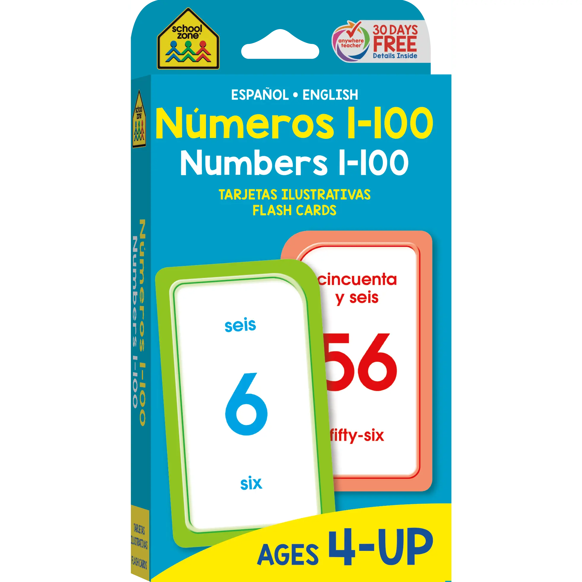 Bilingual Numbers 1-100 Flash Cards (Numeros 1-100 Tarjetas Ilustrativas)