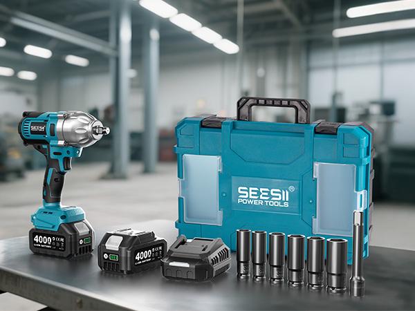 Upgraded 1200N.m(885ft-lbs) Brushless Impact Wrench 1/2", Seesii Cordless Impact Wrench with One Battery, Six Sockets, Quick-Change Chuck- Heavy Duty Power Tool for Professional Mechanics & DIY Enthusiasts, Black Friday Deals