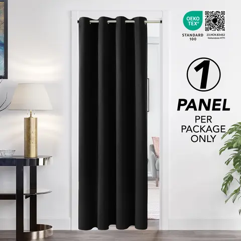 Deconovo 1-Panel Durable Solid Polyester Blackout Grommet Curtain Panel - Grommet-Top Thermal Winter Insulated Home Decoration Curtain, Aesthetic Neutral Neutral Colorway Window Drapes for Living Room