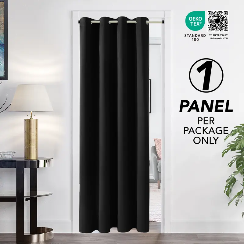 Deconovo 1-Panel Durable Solid Polyester Blackout Grommet Curtain Panel - Grommet-Top Thermal Winter Insulated Home Decoration Curtain, Aesthetic Neutral Neutral Colorway Window Drapes for Living Room