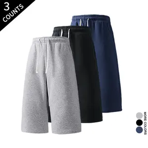 Men's 3-Pack Oversized Wide Leg Sweat Shorts Elastic Waist Streetwear Shorts outdoorfun