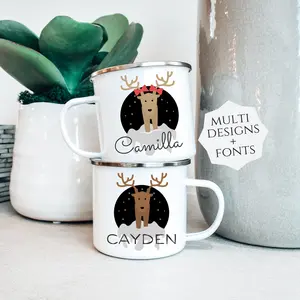 Kids hot Cocoa Christmas Mug, Childrens Hot Chocolate Cup Personalized, Kids mugs, Kids cups, Christmas eve gifts, boy and girl cups