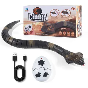 Remote Control Snakes Realistic Rc Snake Prank Cobra Rechargeable Smart Sensing Cat Toy with Infrared Controller Snake Toys, Remote & Auto-Sensing Modes, Hilarious Prank Gifts for Boys Age 6+
