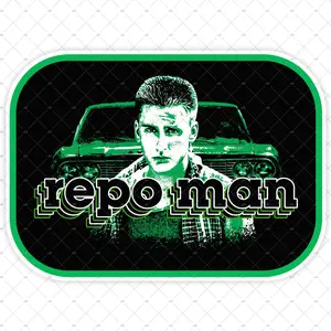 Repo Man Sticker Retro Movie Logo Vinyl Decal Funny Gift for Laptop Car Water Bottle Helmet Decoration 8W3