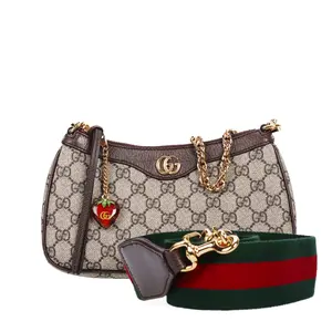 Pre-owned Calfskin Shoulder Bag Gucci Ophidia GG Supreme Canvas Brown 69893237