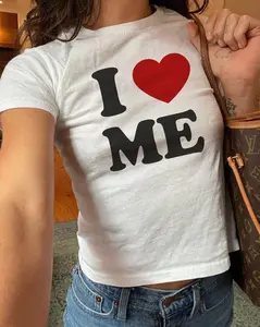 I Love Me Baby Tee, Funny Self Love Shirt, 90s Y2K Top, Cute Womens Concert Graphic Tee, I Heart Me Baby Tee, Gift for Her