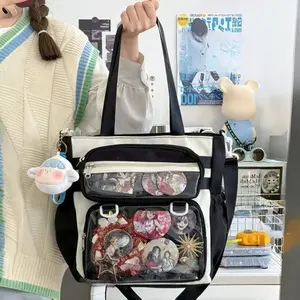 Japanese Transparent Ita Bag Handbag Women Anime Portable Large Capacity Girls Shoulder Tote Bag Nylon Crossbody Bags ItaBag