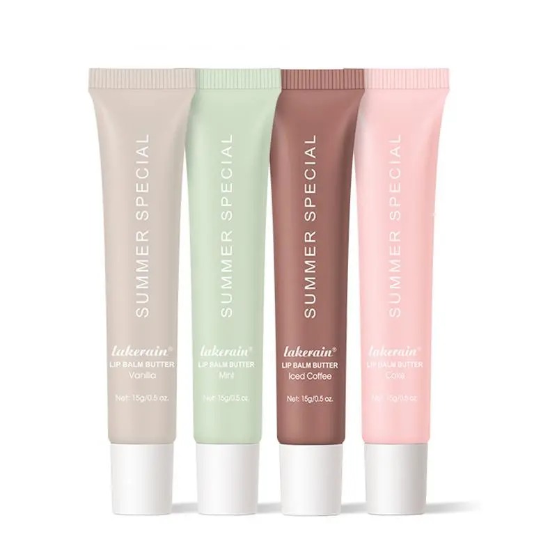 Butter Lipstick, 4 Counts/set Moisturizing Lip Balm, Hydrating Lip Gloss, Lip Moisturizer Gloss, Glossy Lip Glaze Stick, Plumping Lip Oil Lip Stick for Girls & Women, Soft Lips, Juicy Lip Gloss