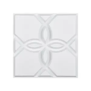 3D Wall Panels 33-Pack 11.81 x 11.81'' PVC 32 Sq.Ft Coverage Floral Matte White
